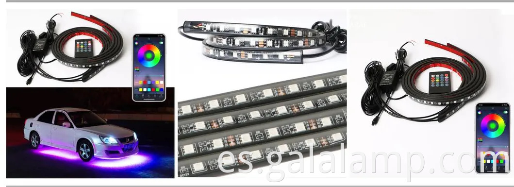 Luces LED vibrantes controladas por aplicaciones para personalización automotriz